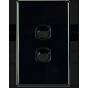 TWO GANG SWITCH BLACK
