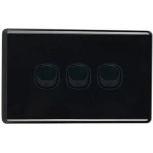 THREE GANG SWITCH BLACK SLIMLINE