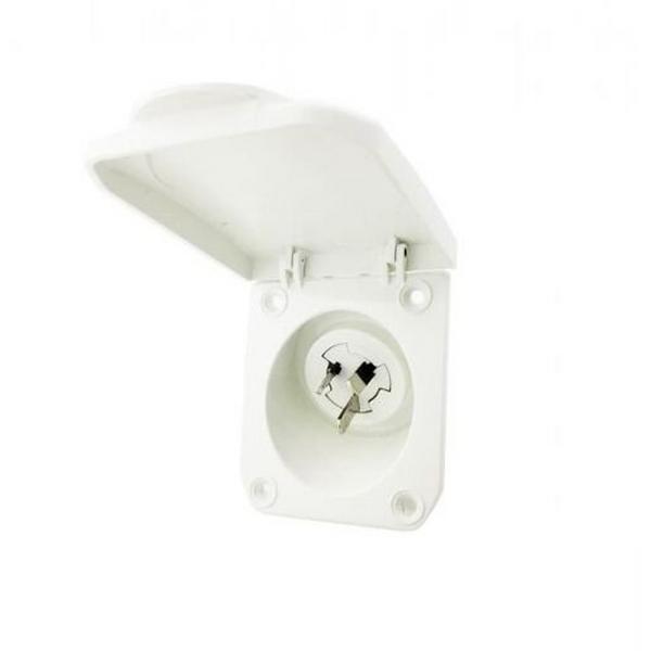 10 Amp Caravan Inlet White, Ideal Electrical Catalogue Industrial Industrial Plugs Sockets Industrial Plug - Construction Supplies Australia