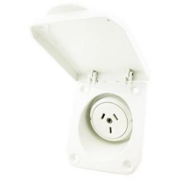 10 Amp Caravan Outlet White, Ideal Electrical Catalogue Industrial Industrial Plugs Sockets Industrial Socket Outlet - Construction Supplies Australia