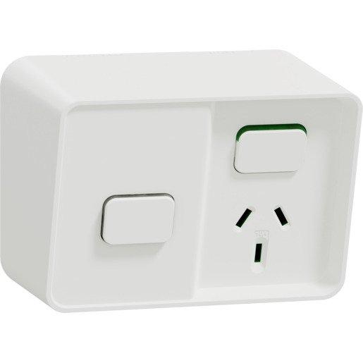 Clipsal O3015T-XW | Power Point 10A Single Iconic Horizontal White ...