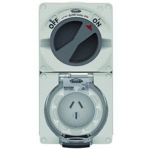 COMB SW. SOCKET IP66 20A 250V 3 FLAT PIN