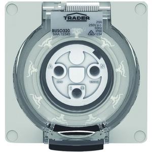 SOCKET IP66 20A 250V 3 ROUND PIN, L/E