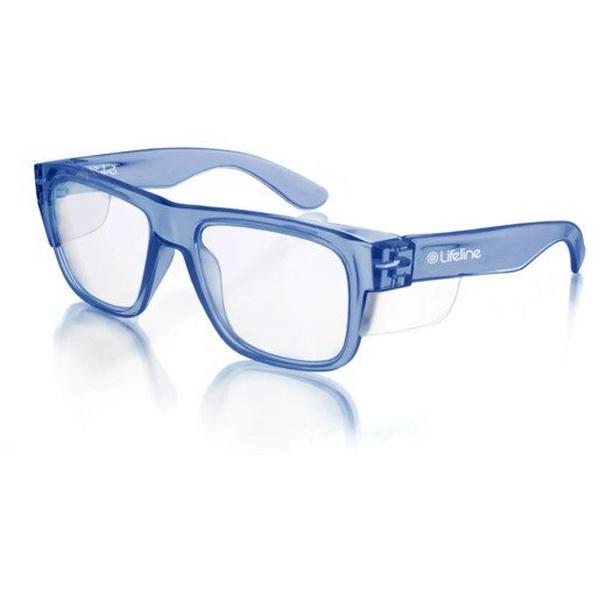 GLASSES BLUE FRAME CLEAR UV400 LENS FUSIONS, Ideal Electrical Catalogue Safety Personal Protection Protective Glasses - Construction Supplies Australia