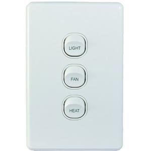SWITCH VERTICAL 3G 10AX/16A LIGHT FAN HEAT