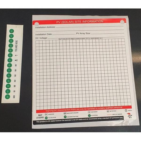 Site Plan 2 Piece Self Laminating - AS/NZs 5033:2021, Ideal Electrical Catalogue Energy Management Solar Balance Of System Solar Balance Of System - Construction Supplies Australia