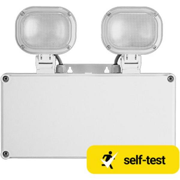 EMERGENCY SELF-TEST FLOODLIGHT IP65 TWIN HEAD FLOREAT, Ideal Electrical Catalogue Light Fittings Emergency Exit Emergency Luminaire - Construction Supplies Australia