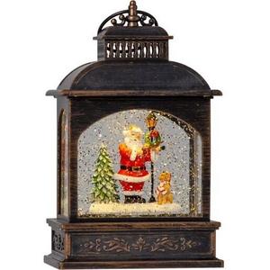 XMAS DECORATION LED WINTER SANTA LANTERN BRONZE