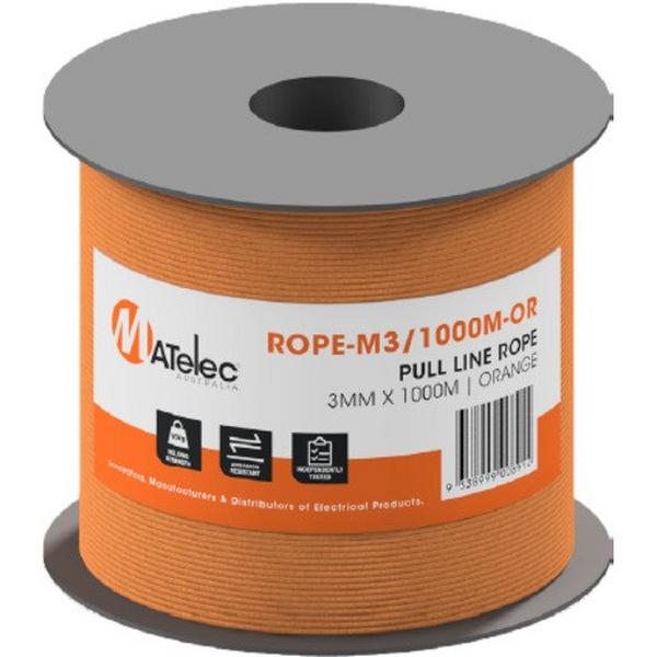 Pull Line Rope 3mm 1000M Orange, Ideal Electrical Catalogue Tools Instrumentation Cable Pulling Cable Pulling System - Construction Supplies Australia