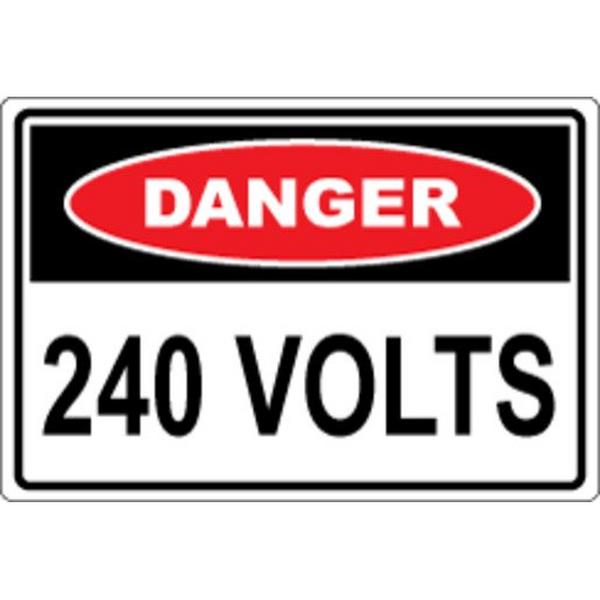 Danger - 240 Volts - 60 X 40mm - Self Adhesive Stickers (Pkt 10), Ideal Electrical Catalogue Hardware Warning Signing Plate Warning Sign And Labels - Construction Supplies Australia