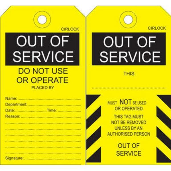 Safety Tag Poly - Out Of Service (Pkt 5), Ideal Electrical Catalogue Industrial Push Button Accessories Spare Parts For Safety Equipment - Construction Supplies Australia