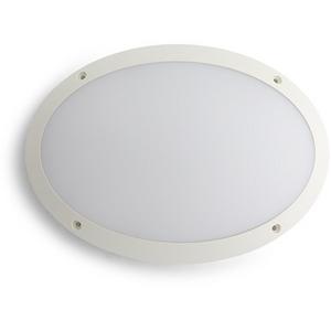 BUNKER LED 12W TRI 1000LM IP66 POLYCARB WHITE SMALL OVAL