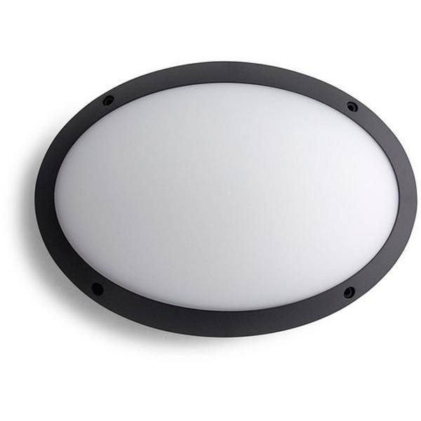Bunker LED 12W Tri 900Lm IP66 Polycarb Black Small Oval, Ideal Electrical Catalogue Light Fittings Ceiling Wall Lighting Ceiling Wall Luminaire - Construction Supplies Australia