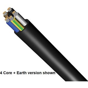 CABLE CONTROL RUBBER POWER 4C+E 2.5MM BLACK