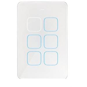 SENOA MULTI DIMMER SWITCH GLAS 6 BUTON 2D 2R 2BL 10A 230V WH
