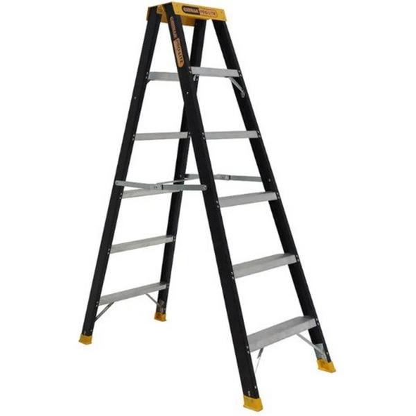 Double Sided A-Frame Ladder 6 Step (1.74M) Pro-Lite Fibreglass 150Kg Industrial, Ideal Electrical Catalogue Tools Instrumentation Ladder Scaffold Stepladder - Construction Supplies Australia