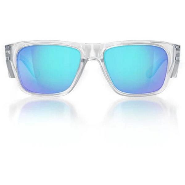 Fusions Clear Frame/Mirror Blue Polarised UV400, Ideal Electrical Catalogue Safety Personal Protection Protective Glasses - Construction Supplies Australia