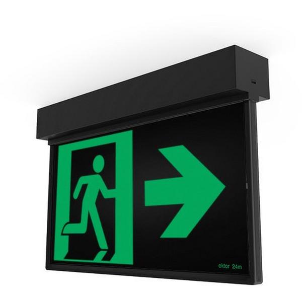 Emergency Exit LED 24M Surf Black Razor Pro, Ideal Electrical Catalogue Light Fittings Emergency Exit Emergency Luminaire - Construction Supplies Australia