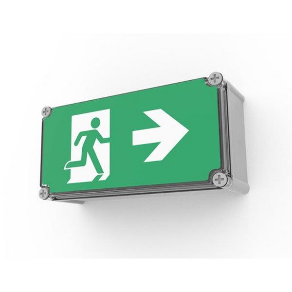Emergency Exit LED 24M Wall Black Boxit Pro IP65, Ideal Electrical Catalogue Light Fittings Emergency Exit Emergency Luminaire - Construction Supplies Australia