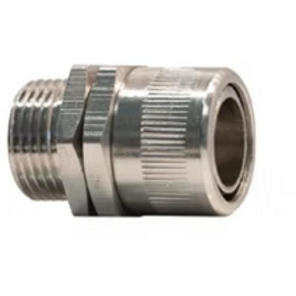 Flexible Conduit Swivel Fitting Brass Nickel Plated 20mm Straight, Ideal Electrical Catalogue Cable Management Protective Hose Accessories Screw Connection For Protective Metallic Hose - Construction Supplies Australia