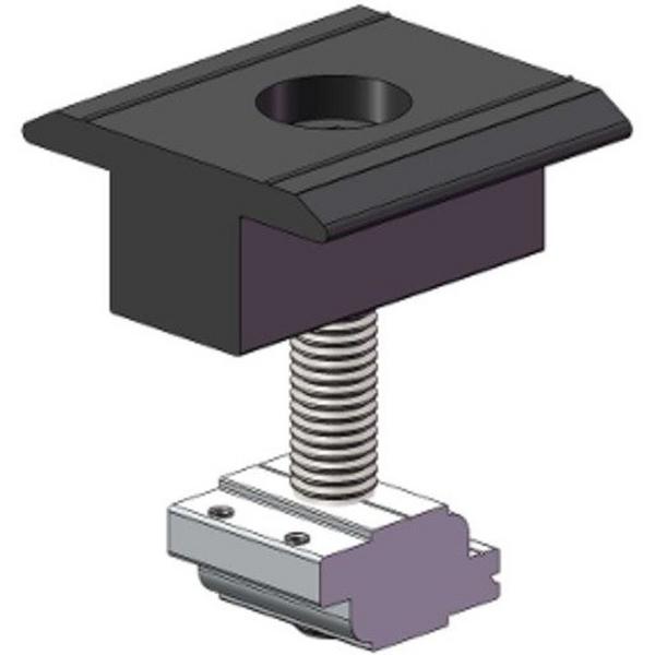 Pv-Ezrack Inter Clamp, Standard 35 mm With Grounding Pins, Black Anodized, Ideal Electrical Catalogue Energy Management Solar Mounting Systems Solar Rail Mounting Components - Construction Supplies Australia