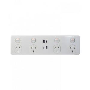 PUMA 4 SOCKETS 2USB-A 2USB-C WHITE