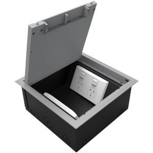 CENTURY 2 PLATE (NOT INCLUDED) FLOORBOX WITH PLASTIC RECESS LID 100MM DEEP