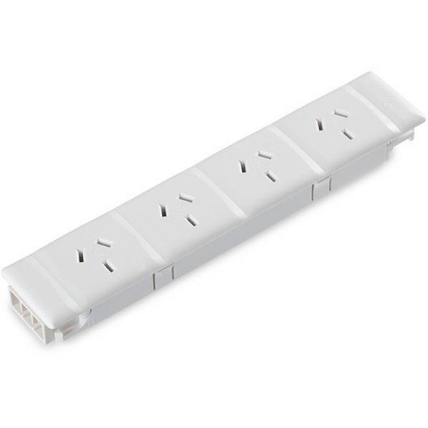 Quad Auto Switched Power Module White, Ideal Electrical Catalogue Switches Plugs Sockets Softwire Patch Cord For Plug In Building Installation - Construction Supplies Australia
