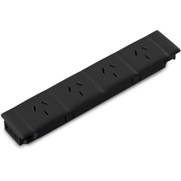 Quad Auto Switched Power Module Black, Ideal Electrical Catalogue Switches Plugs Sockets Softwire Patch Cord For Plug In Building Installation - Construction Supplies Australia