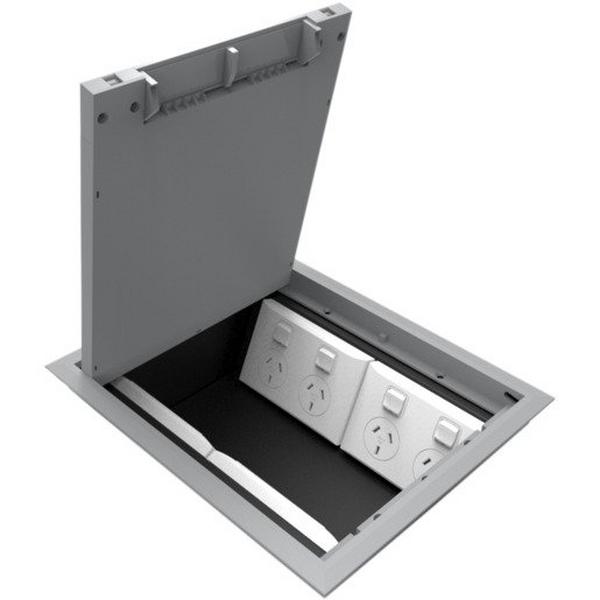 Century 4 Plate (Not Included)Floorbox With Plastic Recess Lid 100mm Deep, Ideal Electrical Catalogue Power Distribution Devices For Distribution Boards Top Floor Element Enclosure Cabinet - Construction Supplies Australia