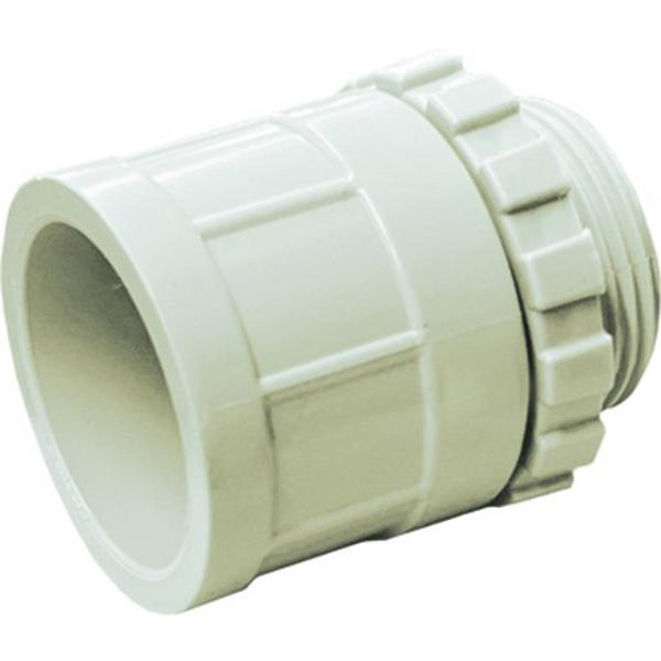 ADAPTOR PLAIN SCREW 20MM LOCK RING GREY, Ideal Electrical Catalogue Cable Management Conduit Rigid Threaded Reducer - Construction Supplies Australia