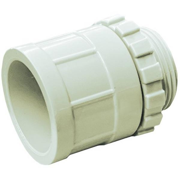 ADAPTOR PLAIN SCREW 25MM LOCK RING GREY, Ideal Electrical Catalogue Cable Management Conduit Rigid Threaded Reducer - Construction Supplies Australia