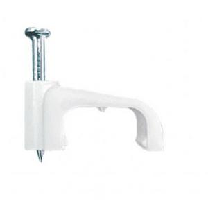 CABLE CLIPS FLAT 2.5MM WHITE BUKET OF 500