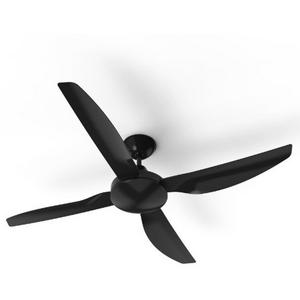 CEILING FAN SANUR 52IN/1320MM 4 BLD ABS BLACK WO/LIGHT