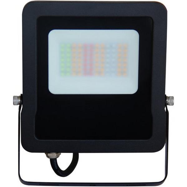 Floodlight LED Smart 30W Black RGB IP65 5000K 2400Lm, Ideal Electrical Catalogue Light Fittings Downlight Downlight Spot Floodlight - Construction Supplies Australia