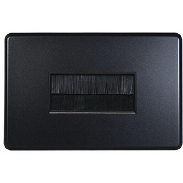 Brush Cable Management Flush Plate Mt Bk, Ideal Electrical Catalogue Switches Plugs Sockets Switches Grid Cover Plate - Construction Supplies Australia