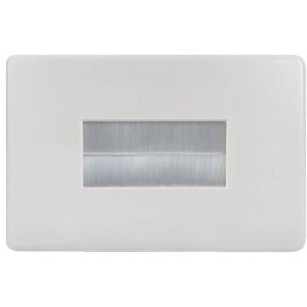 BRUSH CABLE MANAGEMENT FLUSH PLATE MT WH, Ideal Electrical Catalogue Switches Plugs Sockets Switches Grid Cover Plate - Construction Supplies Australia