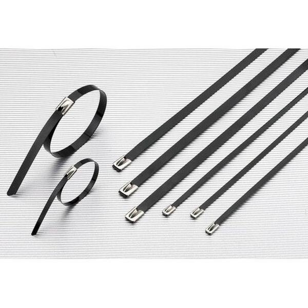 Stainless Steel Cable Tie With PVC Coating Black 4.6X300mm (100Pcs/Bag), Ideal Electrical Catalogue Energy Management Solar Balance Of System Solar Balance Of System - Construction Supplies Australia