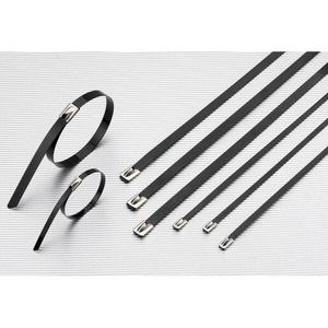SS CABLE TIE WITH PVC COATING BLACK 4.6X300MM (100PCS/BAG)