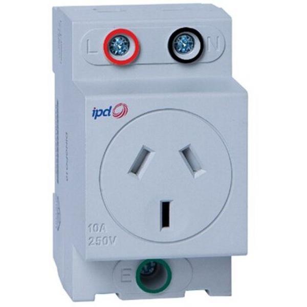 10A DIN Mount Outlet 2 Pole Switching Bulk Pack Box Of 10, Ideal Electrical Catalogue Switches Plugs Sockets Outlets Din Rail Outlet - Construction Supplies Australia