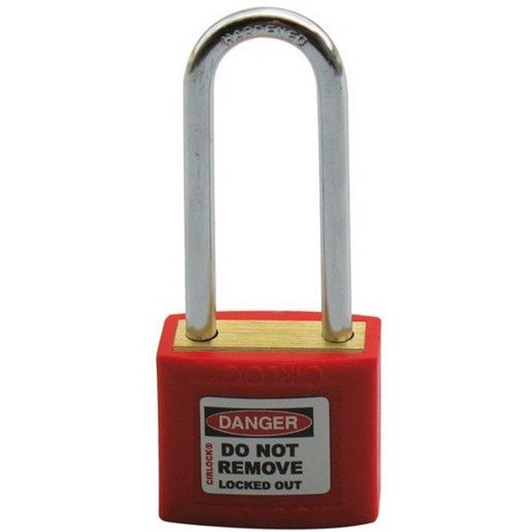 Lockout Safety Padlock Red Steel Shackle 50mm X 5mm, Ideal Electrical Catalogue Industrial Switch Mechanic Interlock For Switch - Construction Supplies Australia