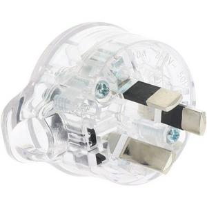 PLUG TOP SIDE ENTRY 10A 3 PIN CLEAR