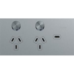GPO TWIN SWITCHED HORIZONTAL 1EXUSBC 10A