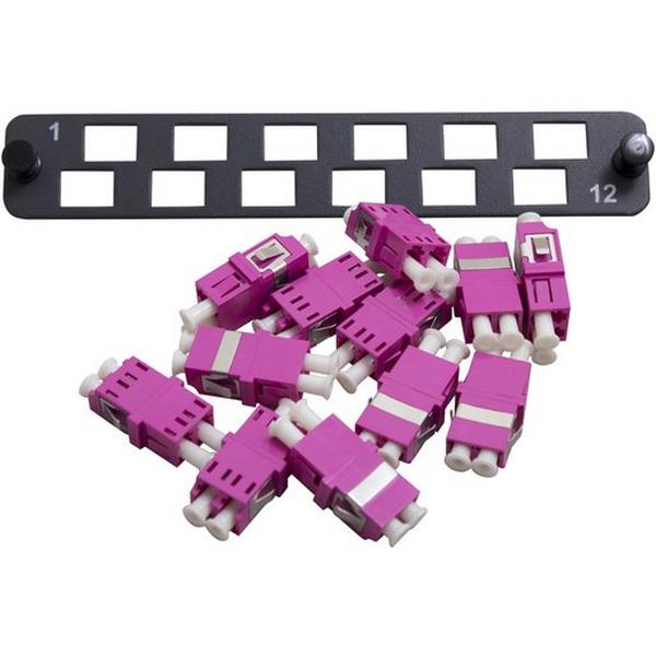 Panel Kit Flat 24F LCd OM4 1-12 Inc Through, Ideal Electrical Catalogue Data Communications Fibre Patch Panel Fibre Optic - Construction Supplies Australia