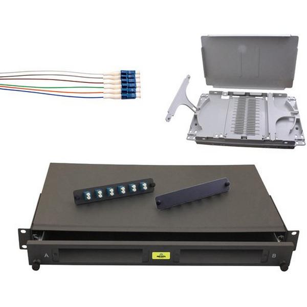 1RU Sliding Kit 6 LC OS2 + P/Tails, Ideal Electrical Catalogue Data Communications Fibre Patch Panel Fibre Optic - Construction Supplies Australia