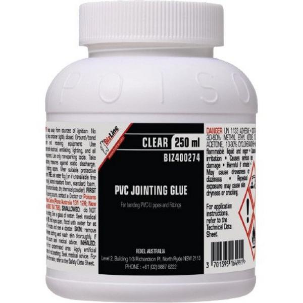 Clear PVC Jointing Cement 250 Ml, Ideal Electrical Catalogue Hardware Adhesive Adhesive - Construction Supplies Australia