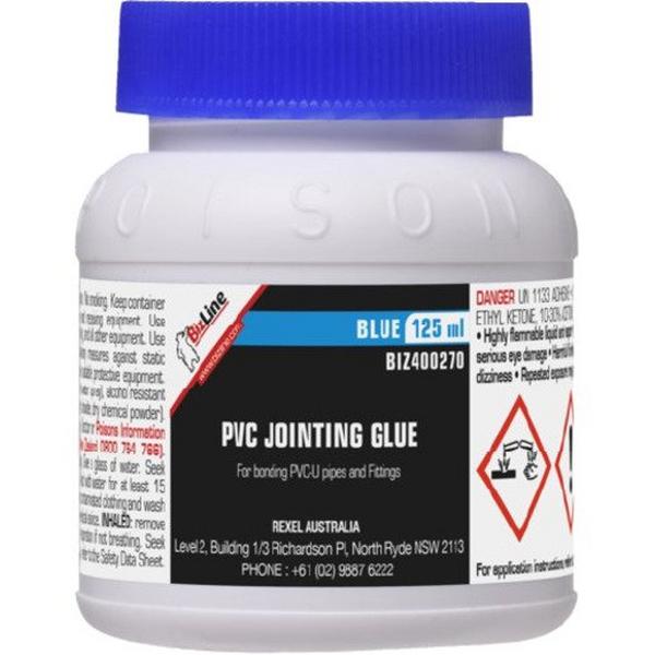 Blue PVC Jointing Cement 125 Ml, Ideal Electrical Catalogue Hardware Adhesive Adhesive - Construction Supplies Australia
