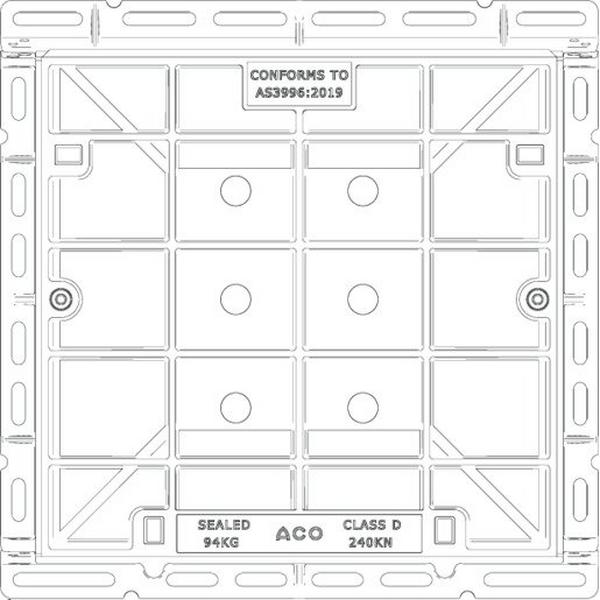Rhinocast Infill Cover And T-Frame Class D240 450X450mm, Ideal Electrical Catalogue Power Distribution Earth Inspection Pits Pit Hole Cover - Construction Supplies Australia