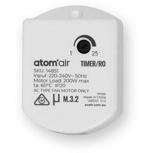 EXHAUST TIMER HARDWIRED 1-25MIN RUN-ON