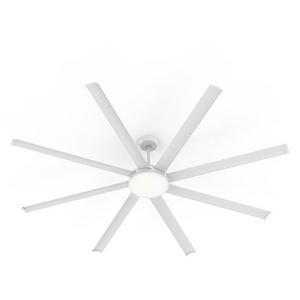 CEILING FAN DC 92"/2133MM 80W 8 BLADE /W LED LT WHT CYCLONIC